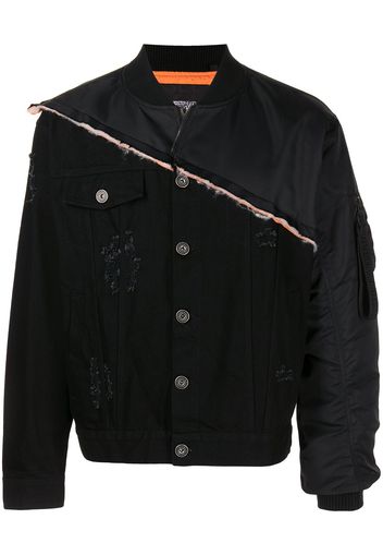 Mostly Heard Rarely Seen patchwork panelled denim jacket - Black