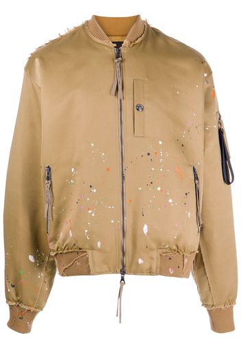 Mostly Heard Rarely Seen MA-1 paint-splattered bomber jacket - Brown