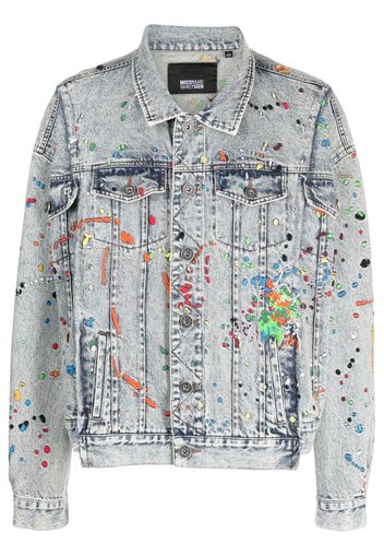 Mostly Heard Rarely Seen paint-embroidered denim jacket - Blue