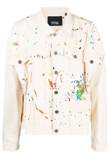 Mostly Heard Rarely Seen paint-embroidered denim jacket - Neutrals