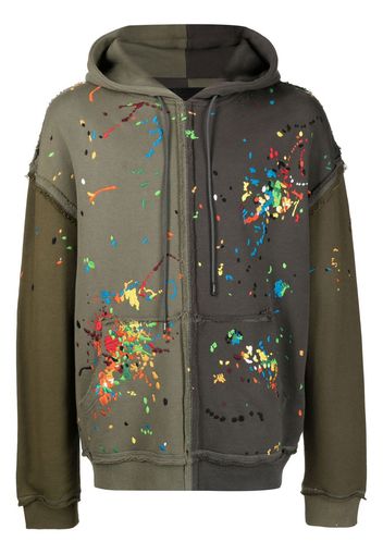 Mostly Heard Rarely Seen Spliced Paint-embroidered hoodie - Green