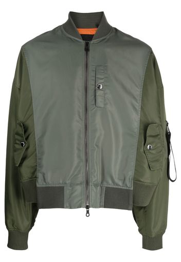 Mostly Heard Rarely Seen Spliced satin bomber jacket - Green