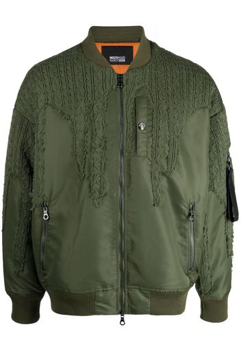 Mostly Heard Rarely Seen Drip crochet-panelling bomber jacket - Green