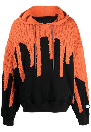 Mostly Heard Rarely Seen Extreme Drip panelled cotton hoodie - Orange