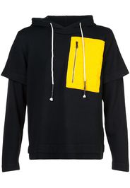 colour-block hooded sweatshirt