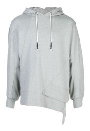 Mostly Heard Rarely Seen staggered hem hoodie - Grey