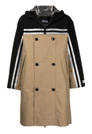 Mostly Heard Rarely Seen block double-breasted trench coat - Neutrals