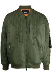 Mostly Heard Rarely Seen Drip crochet-panelling bomber jacket - Green