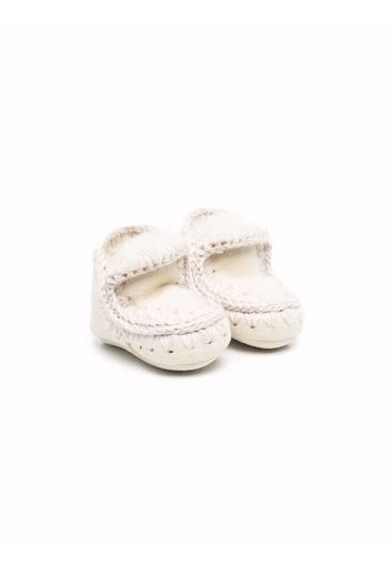 Mou Kids whipstitch leather boots - Neutrals