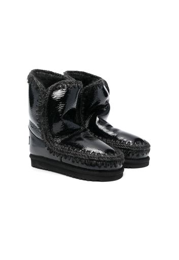 Mou Kids shearling-lined leather boots - Black