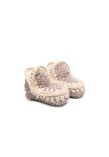 Mou Kids Eskimo leopard-print booties - Neutrals