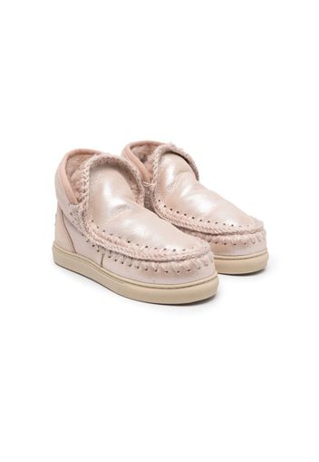 Mou Kids whipstitch-detail ankle boots - Pink
