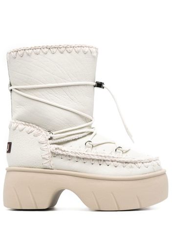 Mou 65mm chunky lace-up boots - White