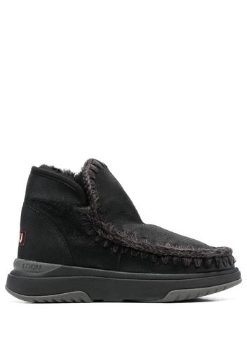 Mou crochet stitch-trim boot sneakers - Black