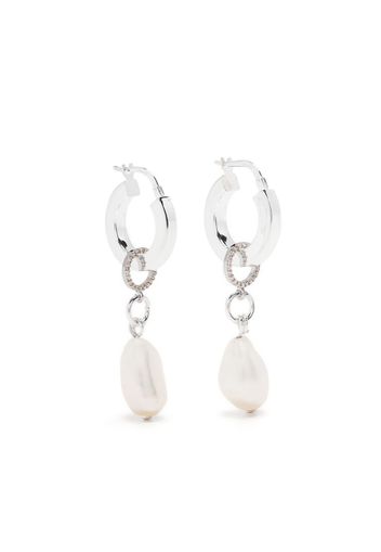 Mounser Breaker Petite pearl hoop-earrings - Silver