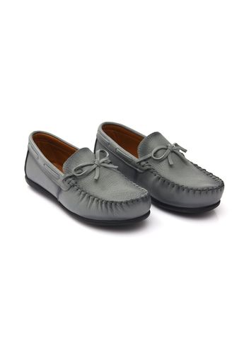 Moustache tie-fastened slip-on loafers - Grey