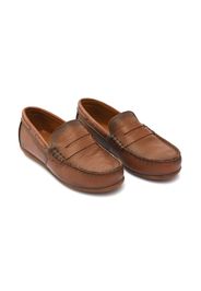 Moustache leather penny loafers - Brown
