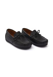 Moustache leather moccasin loafers - Black