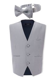 Moustache geometric-print waistcoat set - Grey