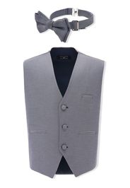 Moustache textured two-piece waistcoat set - Grey