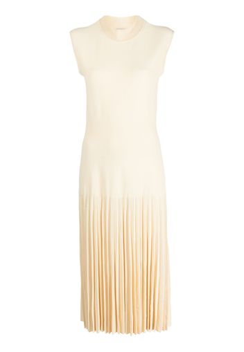 MRZ mesh-detailing pleated dress - Neutrals