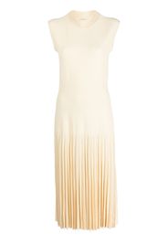 MRZ mesh-detailing pleated dress - Neutrals