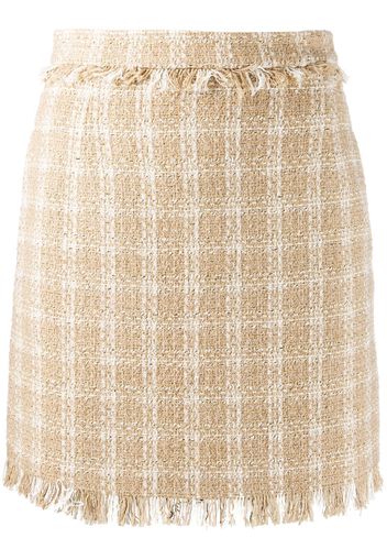 MSGM fringed check skirt - Neutrals