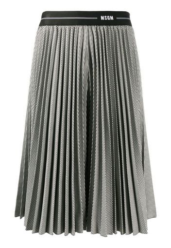 houndstooth print pleated skirt