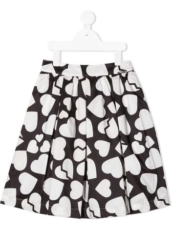 heart-print A-line skirt