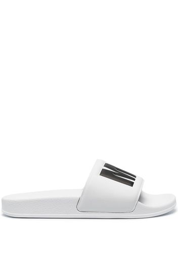 MSGM logo-print pool sliders - White