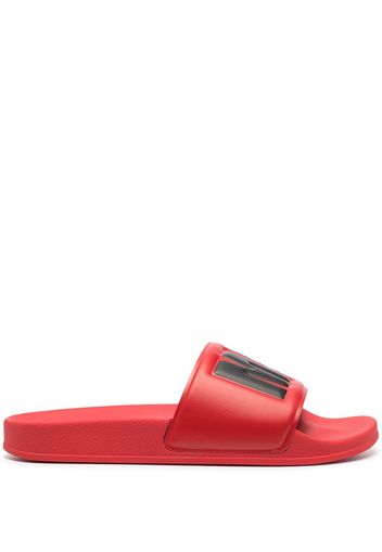 MSGM logo-print pool sliders - Red