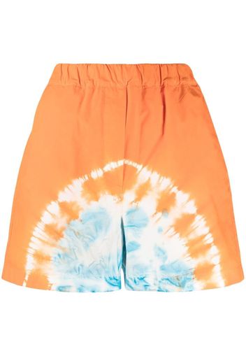 MSGM tie-dye print track shorts - Orange