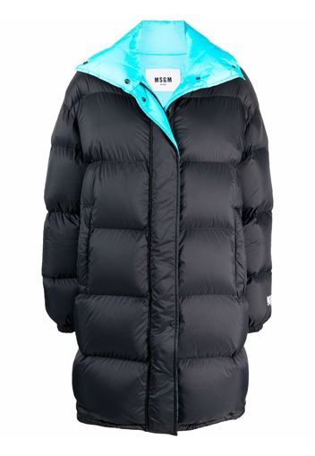 MSGM colour-block padded mid-length jacket - Black