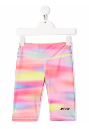 MSGM Kids tie-dye print shorts - Pink