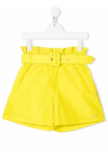 MSGM Kids belted wide-leg shorts - Yellow