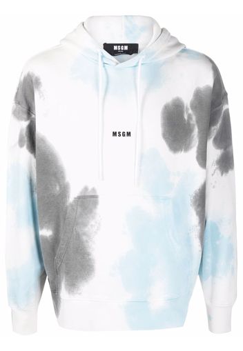 MSGM tie-dye print hoodie - White