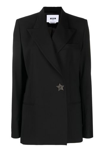 MSGM double-breasted star-detail blazer - Black