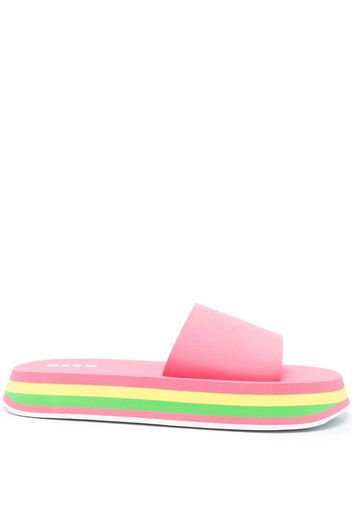 MSGM rainbow-sole open-toe sandals - Pink