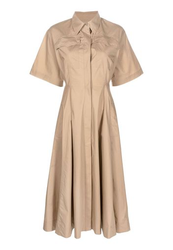 MSGM short-sleeve cotton shirtdress - Neutrals