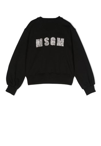 MSGM Kids crystal-logo sweatshirt - Black