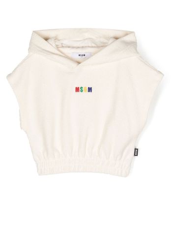 MSGM Kids cap-sleeves hooded pullover - Neutrals