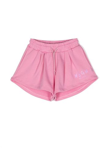 MSGM Kids logo-print shorts - Pink