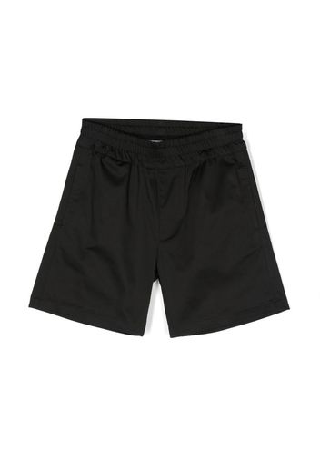 MSGM Kids logo-patch elasticated shorts - Black