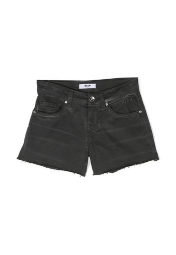 MSGM Kids embroidered-logo casual shorts - Grey