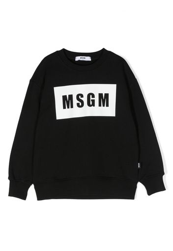 MSGM Kids logo-print cotton sweatshirt - Black