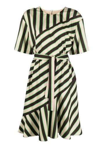 MSGM stripe-pattern midi dress - Brown