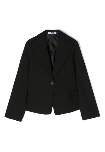 MSGM Kids logo-patch blazer - Black