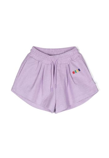 MSGM Kids embroidered-logo track shorts - Purple
