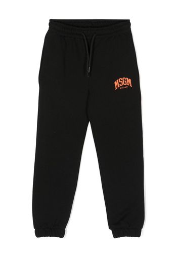 MSGM Kids logo-print cotton track pants - Black