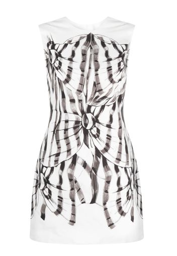 MSGM abstract-print fitted dress - White